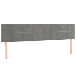Sommier tapissier matelas et LED Gris clair 180x200 cm Velours