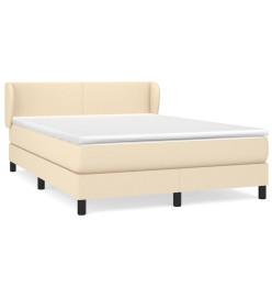 Lit à sommier tapissier avec matelas Crème 140x200 cm Tissu