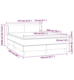 Lit à sommier tapissier avec matelas Crème 140x200 cm Tissu