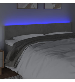 Tête de lit à LED Gris clair 180x5x78/88 cm Velours