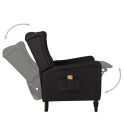 Fauteuil de massage inclinable Noir Tissu