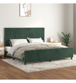 Cadre de lit avec tête de lit Vert foncé 200x200 cm Velours