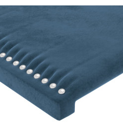 Tête de lit avec oreilles Bleu foncé 183x23x78/88 cm Velours