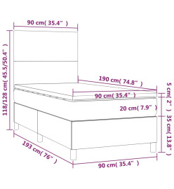 Lit à sommier tapissier avec matelas Blanc 90x190 cm Similicuir