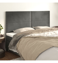 Têtes de lit 4 pcs Gris foncé 90x5x78/88 cm Velours