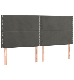 Têtes de lit 4 pcs Gris foncé 90x5x78/88 cm Velours