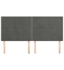 Têtes de lit 4 pcs Gris foncé 90x5x78/88 cm Velours