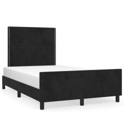 Cadre de lit avec tête de lit Noir 120x200 cm Velours