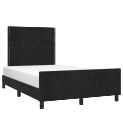 Cadre de lit avec tête de lit Noir 120x200 cm Velours