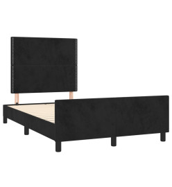 Cadre de lit avec tête de lit Noir 120x200 cm Velours