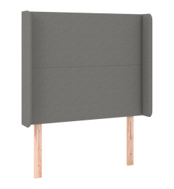 Lit à sommier tapissier avec matelas Gris foncé 80x200 cm Tissu