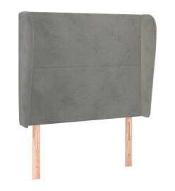 Tête de lit avec oreilles Gris clair 93x23x118/128 cm Velours