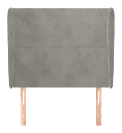 Tête de lit avec oreilles Gris clair 93x23x118/128 cm Velours