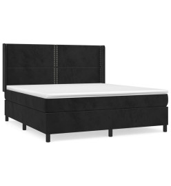 Lit à sommier tapissier avec matelas Noir 180x200 cm Velours