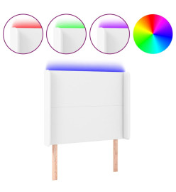 Tête de lit à LED Blanc 93x16x118/128 cm Similicuir