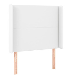 Tête de lit à LED Blanc 93x16x118/128 cm Similicuir