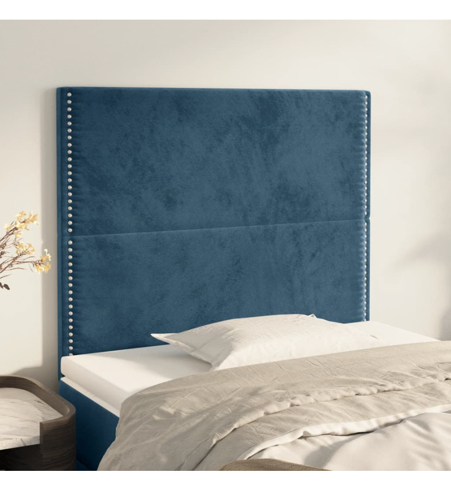 Têtes de lit 2 pcs Bleu foncé 90x5x78/88 cm Velours Têtes de lit 2 pcs Bleu foncé 90x5x78/88 cm Velours