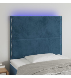 Tête de lit à LED Bleu foncé 90x5x118/128 cm Velours