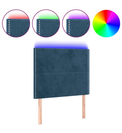 Tête de lit à LED Bleu foncé 90x5x118/128 cm Velours
