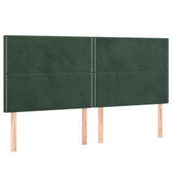 Sommier tapissier matelas et LED Vert foncé 200x200 cm Velours