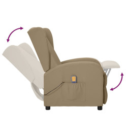 Fauteuil de massage à oreilles cappuccino similicuir