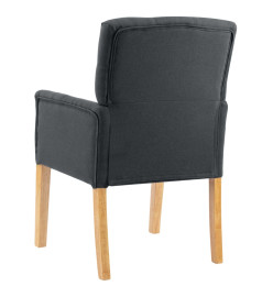 Chaises à manger avec accoudoirs lot de 2 gris tissu