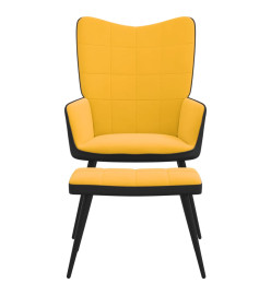 Chaise de détente et repose-pied Jaune moutarde Velours et PVC