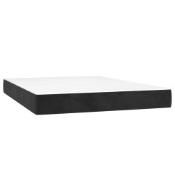 Sommier tapissier avec matelas et LED Noir 140x200 cm Velours