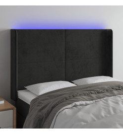 Tête de lit à LED Noir 147x16x118/128 cm Velours
