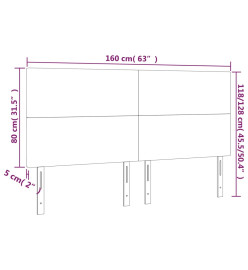 Têtes de lit 4 pcs Gris foncé 80x5x78/88 cm Tissu