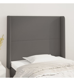 Tête de lit avec oreilles Gris 83x16x118/128 cm Similicuir