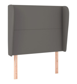 Tête de lit avec oreilles Gris 83x23x118/128 cm Similicuir