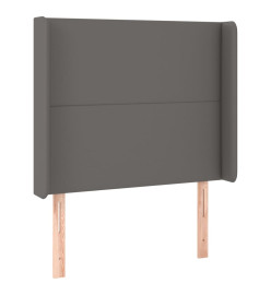Sommier tapissier avec matelas et LED Gris 80x200 cm Similicuir
