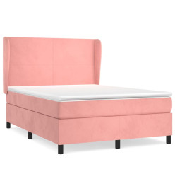 Lit à sommier tapissier avec matelas Rose 140x200 cm Velours