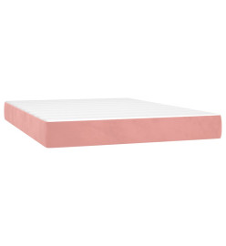 Lit à sommier tapissier avec matelas Rose 140x200 cm Velours