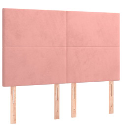 Sommier tapissier avec matelas et LED Rose 140x190 cm Velours