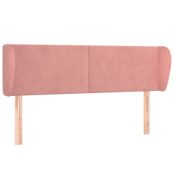 Tête de lit avec oreilles Rose 147x23x78/88 cm Velours