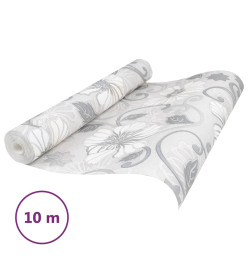 Papier peint 3D motif de fleur gris