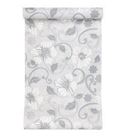 Papier peint 3D motif de fleur gris