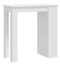 Table de bar étagère de rangement Blanc brillant 102x50x103,5cm