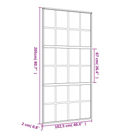 Porte coulissante doré 102,5x205cm verre ESG clair et aluminium