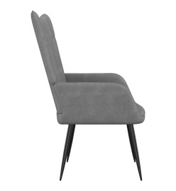 Chaise de relaxation avec tabouret Gris foncé Tissu