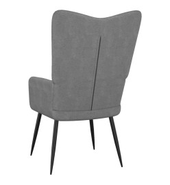 Chaise de relaxation avec tabouret Gris foncé Tissu