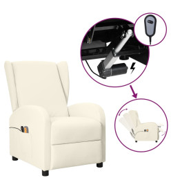 Fauteuil de massage électrique à oreilles Crème Similicuir