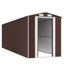 Abri de jardin Marron foncé 192x689x223 cm Acier galvanisé