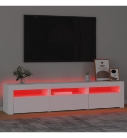 Meuble TV avec lumières LED Blanc 180x35x40 cm