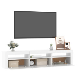 Meuble TV avec lumières LED Blanc 180x35x40 cm