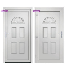 Porte d'entrée blanc 88x208 cm PVC