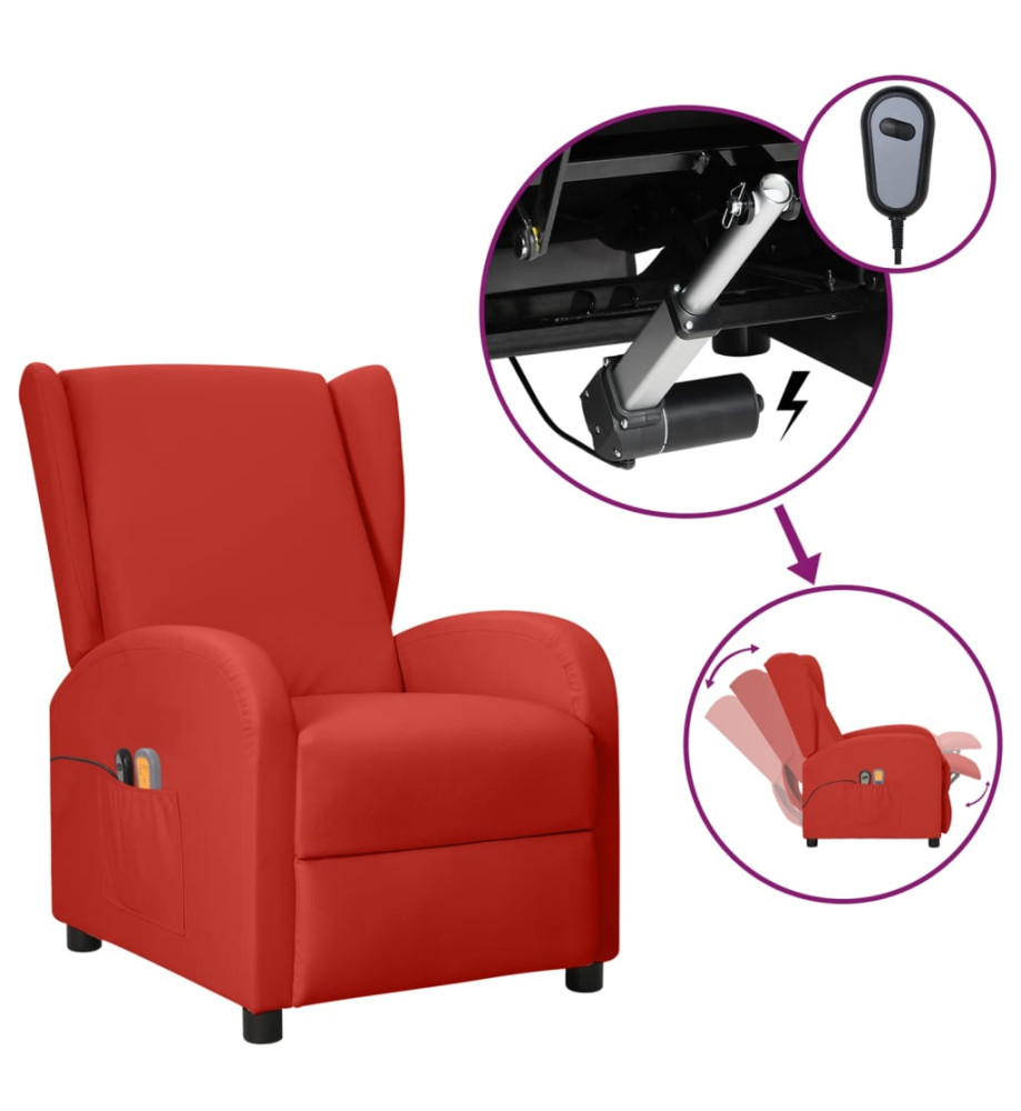 Fauteuil de massage électrique à oreilles Rouge bordeaux