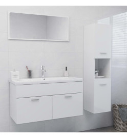 Ensemble de meubles de salle de bain Blanc brillant Aggloméré